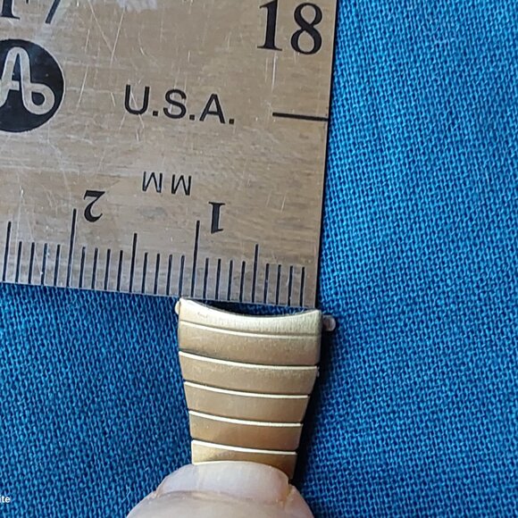 Speidel gold tone flexible metal watch band Twist-o-flex original case 10-13 mm - Picture 6 of 7